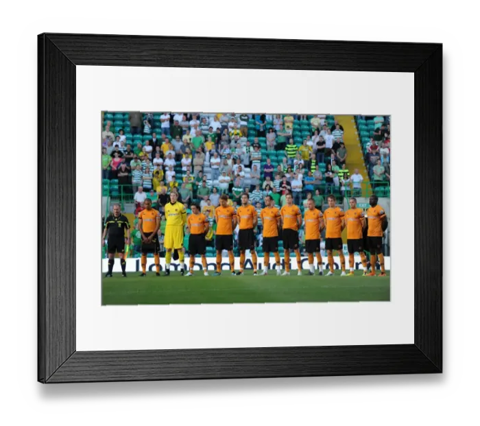 Framed Print : Wolverhampton Wanderers and Celtic Pay Tribute: A Moment of Silence for the Oslo Attack Victims