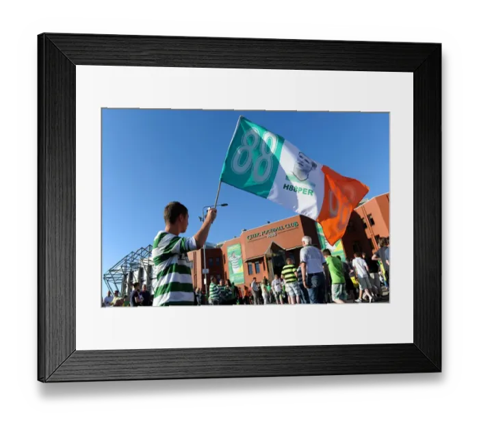 Framed Print : Celtic Park Showdown: A Pre-Season Battle between Celtic and Wolverhampton Wanderers