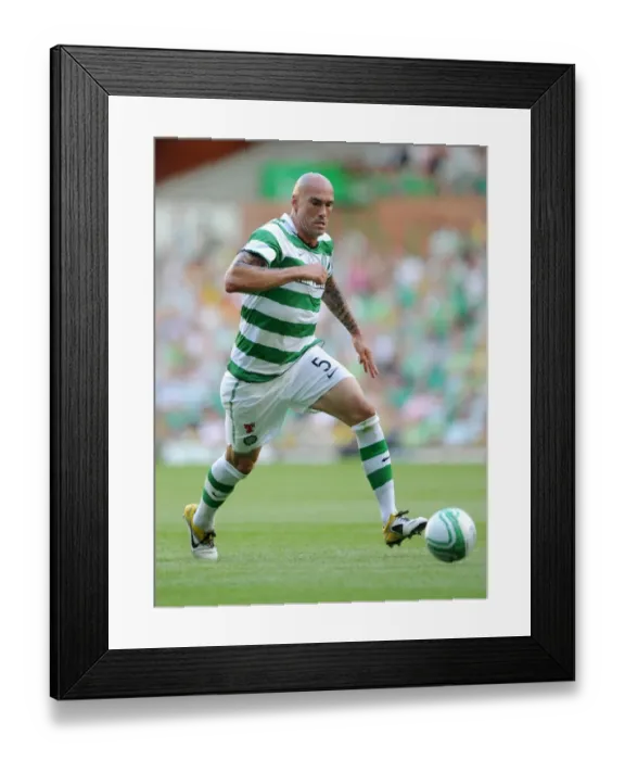 Framed Print : Pre-Season Clash: Celtic vs. Wolverhampton Wanderers - Daniel Majstorovic's Intense Battle