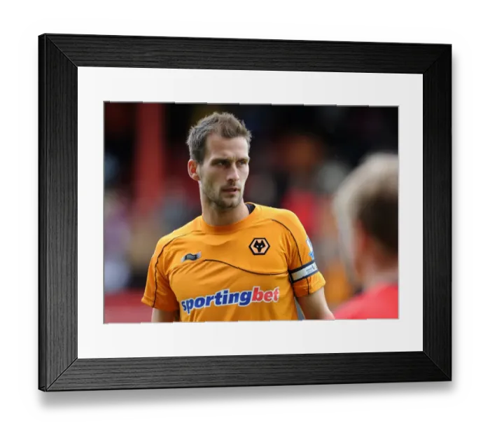 Framed Print : Wolverhampton Wanderers Roger Johnson in Action against Crewe Alexandra (Pre-Season Friendly)