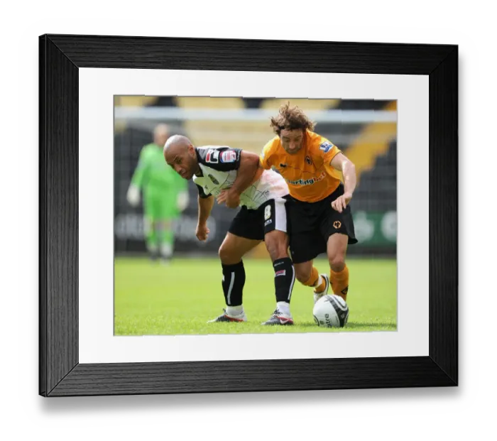 Framed Print : Stephen Hunt vs. Karl Hawley: A Fierce Pre-Season Rivalry - Notts County vs. Wolverhampton Wanderers Framed Print : Stephen Hunt vs. Karl Hawley: A Fierce Pre-Season Rivalry - Notts County vs. Wolverhampton Wanderers