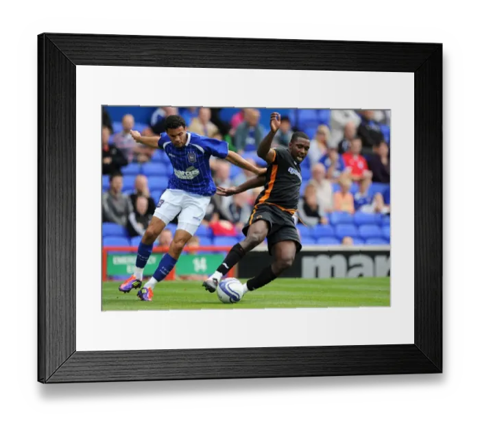 Framed Print : Wolverhampton Wanderers Penalty Call: Sylvan Ebanks-Blake Fouls by Carlos Edwards (Ipswich vs. Wolverhampton)