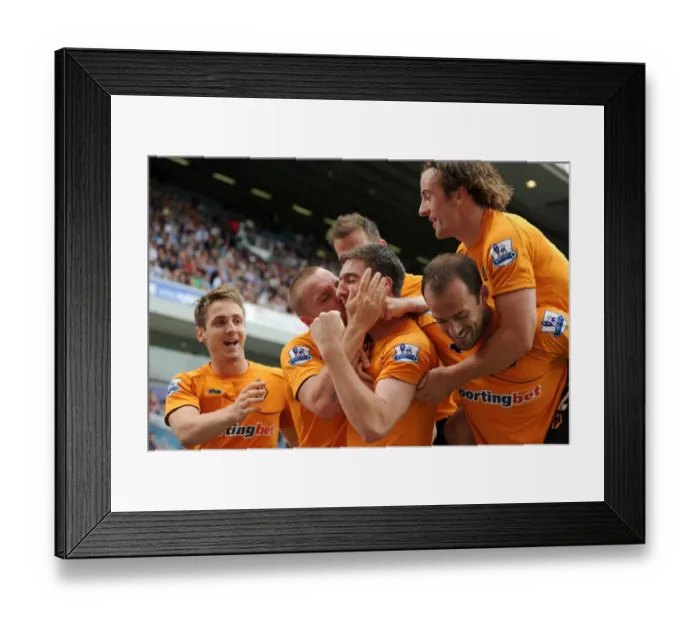 Framed Print : Stephen Ward Scores the Goal: Wolverhampton Wanderers Take a 2-1 Lead Over Blackburn Rovers in Premier League Soccer Framed Print : Stephen Ward Scores the Goal: Wolverhampton Wanderers Take a 2-1 Lead Over Blackburn Rovers in Premier League Soccer