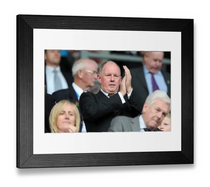 Framed Print : Steve Morgan's Premier League Triumph: Wolverhampton Wanderers Chairman Celebrates at Blackburn Rovers