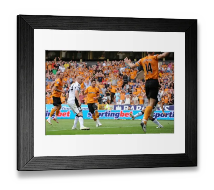 Framed Print : Matthew Jarvis Scores the Decisive Goal: Wolves 2-0 Fulham (Premier League Soccer)