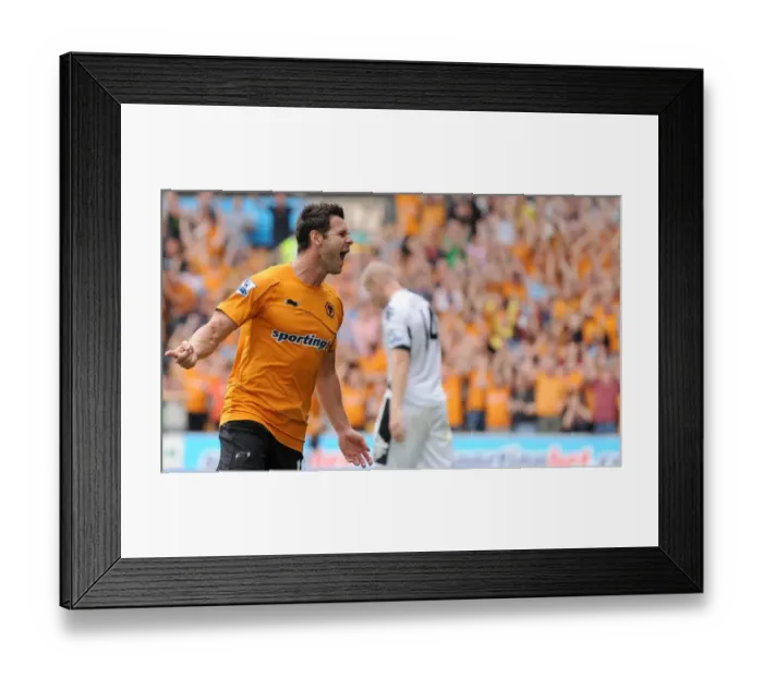 Framed Print : Matt Jarvis Scores the Decisive Goal: Wolverhampton Wanderers Take a 2-0 Lead over Fulham in the Barclays Premier League