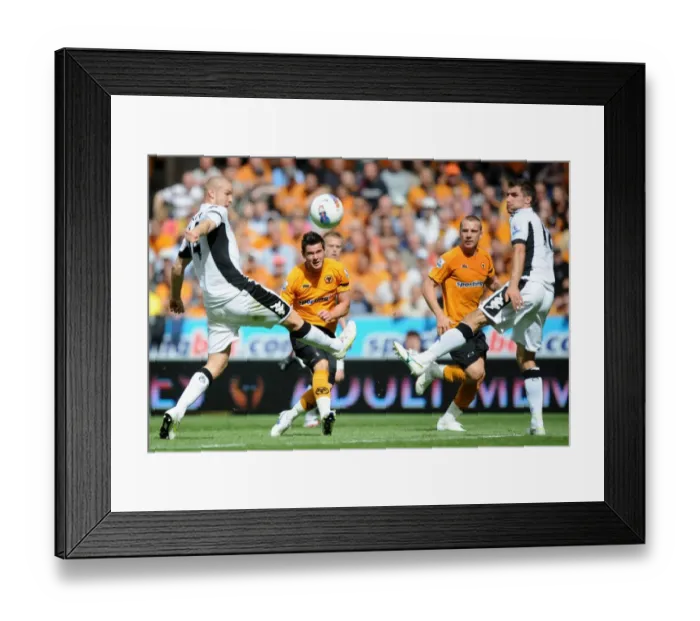 Framed Print : Matthew Jarvis's Thundering Shot: Wolves vs. Fulham, Barclays Premier League Framed Print : Matthew Jarvis's Thundering Shot: Wolves vs. Fulham, Barclays Premier League