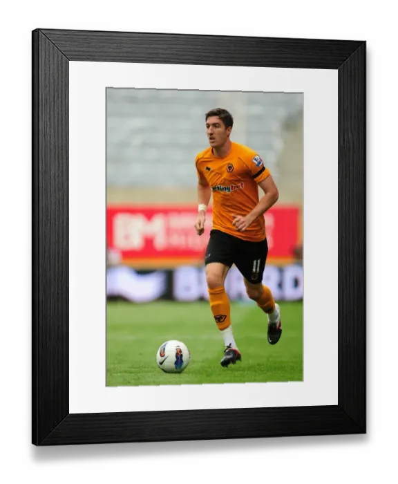 Framed Print : Stephen Ward in Action: Wolverhampton Wanderers vs Fulham - Premier League Soccer