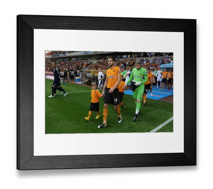 Framed Print : Wolverhampton Wanderers: Roger Johnson Leads the Team Out in Barclays Premier League Match against Fulham Framed Print : Wolverhampton Wanderers: Roger Johnson Leads the Team Out in Barclays Premier League Match against Fulham