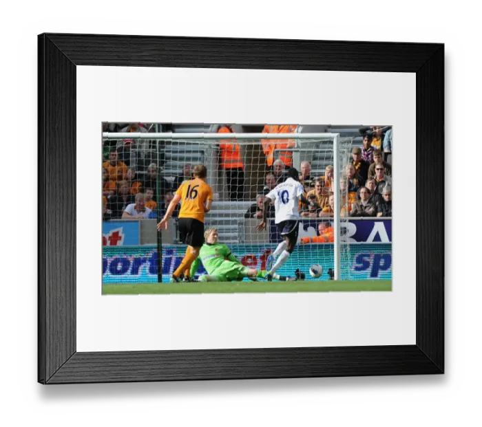Framed Print : Adebayor Strikes First: Wolves 0-1 Tottenham in Premier League