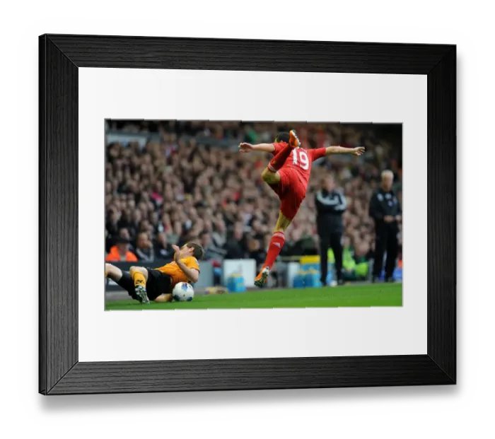 Framed Print : Intense Battle: Stewart Downing vs. Richard Stearman - Liverpool vs. Wolverhampton Wanderers, Barclays Premier League Framed Print : Intense Battle: Stewart Downing vs. Richard Stearman - Liverpool vs. Wolverhampton Wanderers, Barclays Premier League