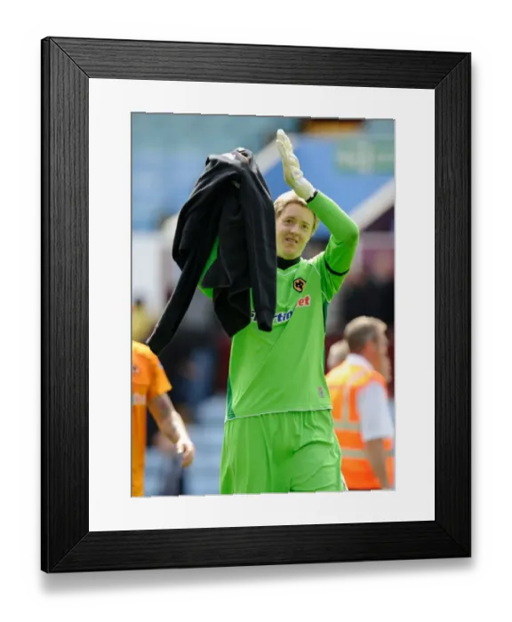 Framed Print : Wolverhampton Wanderers Wayne Hennessey Applauding Fans: A 0-0 Barclays Premier League Draw Against Aston Villa