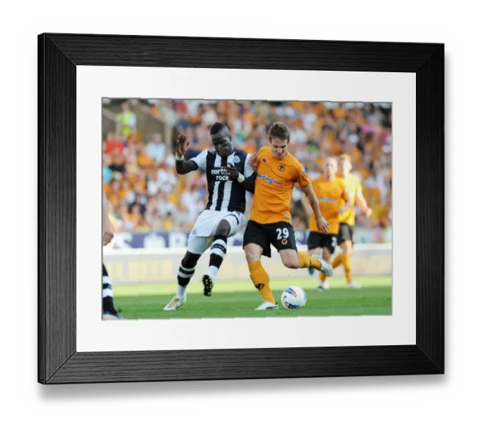 Framed Print : Clash of the Titans: Kevin Doyle vs Cheik Tiote - Wolverhampton Wanderers vs Newcastle United in the Barclays Premier League Framed Print : Clash of the Titans: Kevin Doyle vs Cheik Tiote - Wolverhampton Wanderers vs Newcastle United in the Barclays Premier League