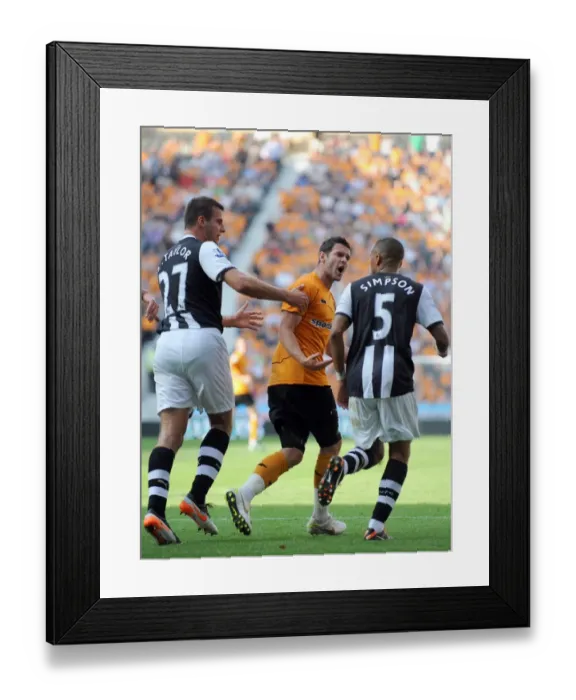 Framed Print : Penalty Dispute: Matthew Jarvis vs. Danny Simpson - Wolverhampton Wanderers vs. Newcastle United