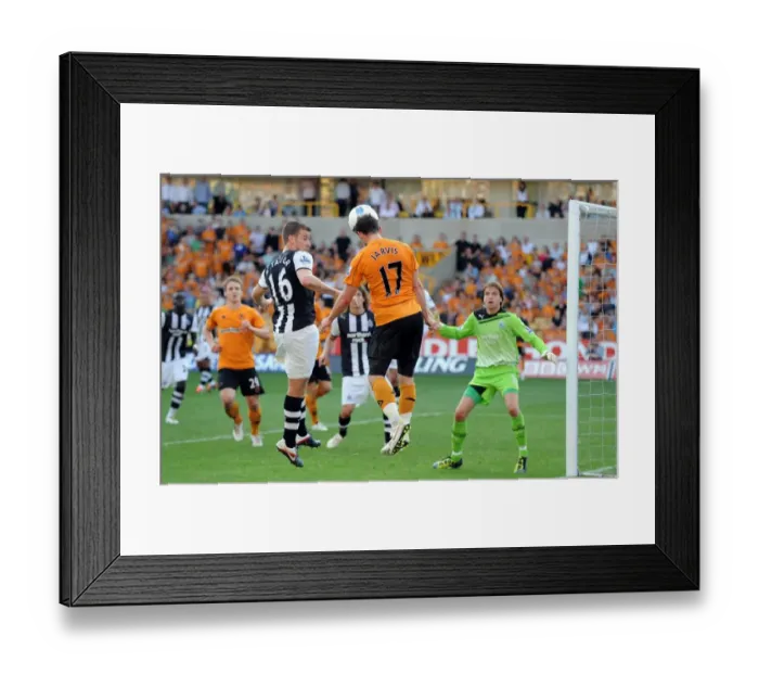 Framed Print : Disallowed Goal: Matthew Jarvis's Header for Wolves vs Newcastle - Kevin Doyle Denied a Score Framed Print : Disallowed Goal: Matthew Jarvis's Header for Wolves vs Newcastle - Kevin Doyle Denied a Score