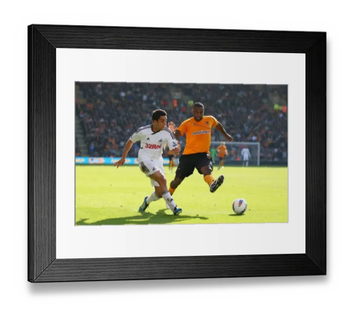 Framed Print : Intense Rivalry: Neil Taylor vs. Sylvan Ebanks-Blake - A Moment of Passion in Wolverhampton Wanderers vs. Swansea City Football Match Framed Print : Intense Rivalry: Neil Taylor vs. Sylvan Ebanks-Blake - A Moment of Passion in Wolverhampton Wanderers vs. Swansea City Football Match