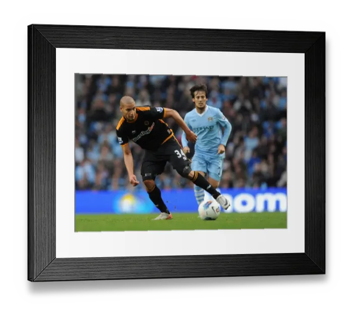 Framed Print : A Clash of Titans: Guedioura vs. Silva - Manchester City vs. Wolverhampton Wanderers