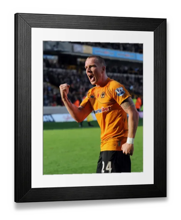 Framed Print : Jamie O'Hara Scores the Opener: Wolverhampton Wanderers vs. Wigan Athletic, Barclays Premier League