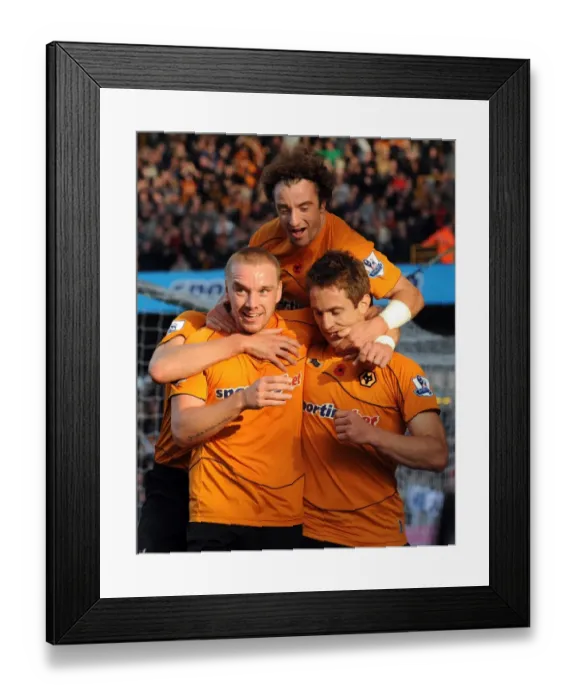 Framed Print : Jamie O'Hara's Stunner: Wolverhampton Wanderers Take 1-0 Lead vs. Wigan Athletic (Premier League)