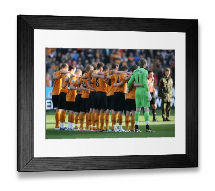 Framed Print : Wolverhampton Wanderers Honor Remembrance Day: A Minute of Silence Against Wigan Athletic in the Premier League Framed Print : Wolverhampton Wanderers Honor Remembrance Day: A Minute of Silence Against Wigan Athletic in the Premier League