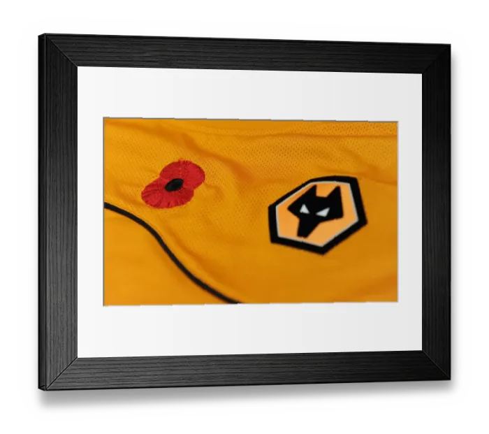 Framed Print : Wolverhampton Wanderers in Poppy Tribute: Wolves vs. Wigan Athletic, Premier League