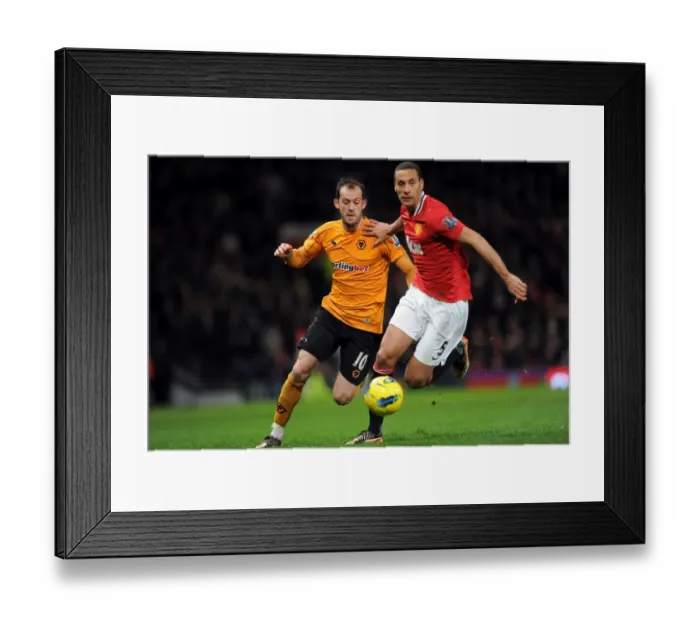 Framed Print : Battle of the Stripes: Ferdinand vs. Fletcher in Manchester United vs. Wolverhampton Wanderers Framed Print : Battle of the Stripes: Ferdinand vs. Fletcher in Manchester United vs. Wolverhampton Wanderers