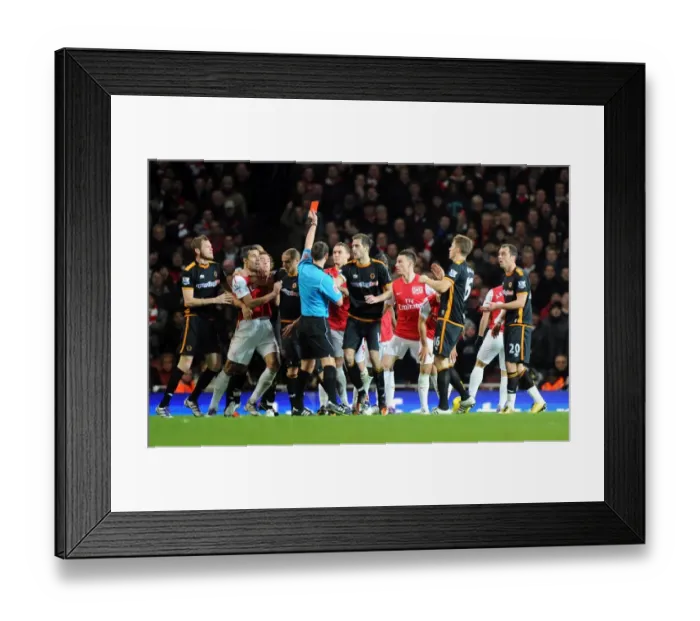 Framed Print : Red Card for Nenad Milijas: Arsenal vs. Wolverhampton Wanderers in the Premier League Framed Print : Red Card for Nenad Milijas: Arsenal vs. Wolverhampton Wanderers in the Premier League