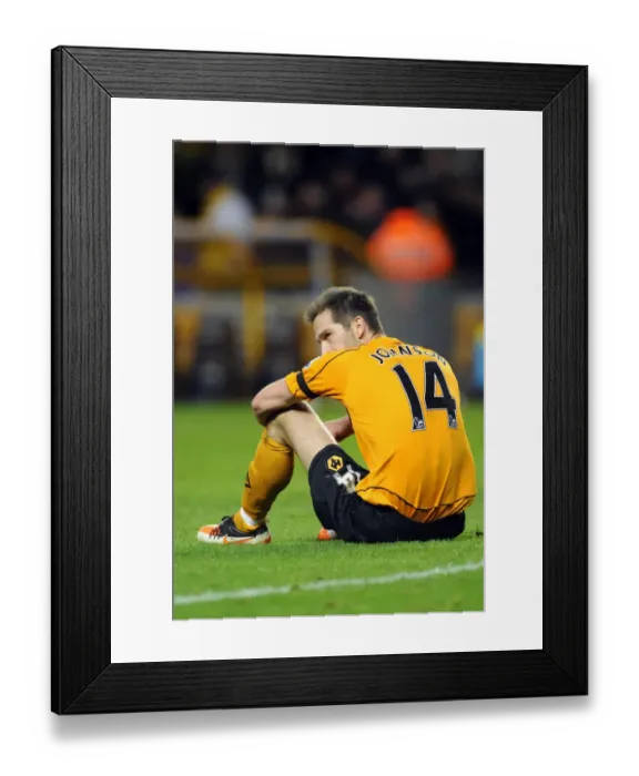 Framed Print : Wolverhampton Wanderers Disappointed Defender: Roger Johnson After Aston Villa Loss in Barclays Premier League