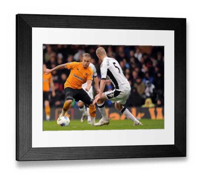 Framed Print : Michael Kightly vs. Brede Hangeland: A Premier League Battle - Fulham vs. Wolverhampton Wanderers