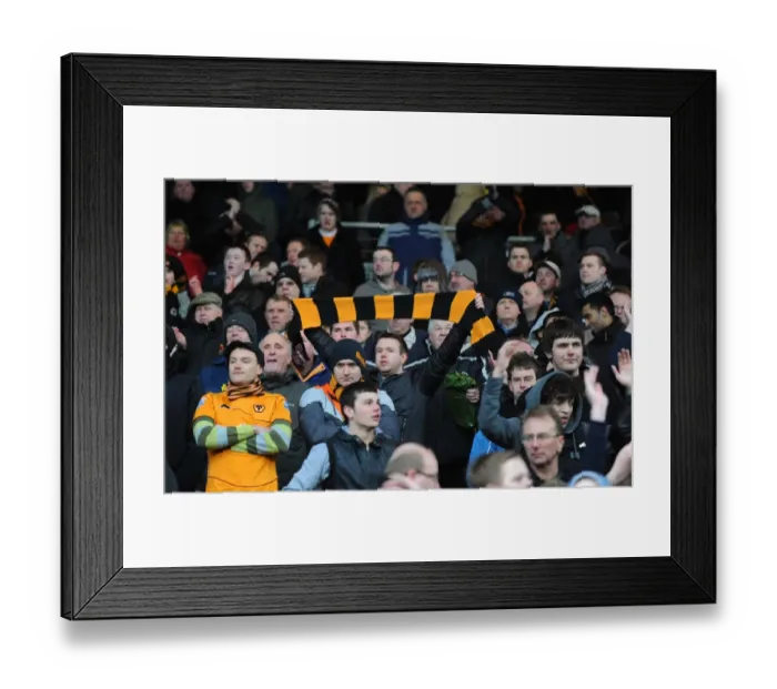 Framed Print : Unwavering Wolves: A Sea of Support in the Face of Fulham's 5-0 Lead