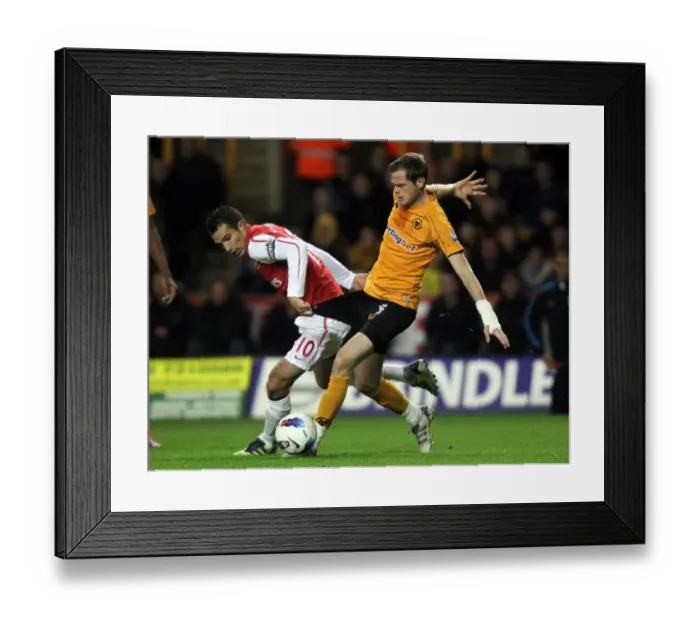 Framed Print : Stearman vs van Persie: A Premier League Battle at Molineux