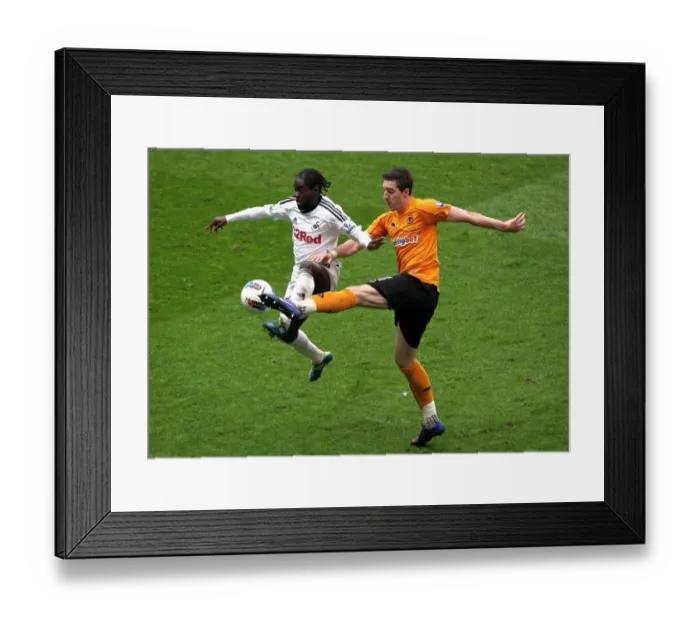 Framed Print : Intense Battle: Nathan Dyer vs. Stephen Ward - Wolverhampton Wanderers vs. Swansea City, Barclays Premier League Framed Print : Intense Battle: Nathan Dyer vs. Stephen Ward - Wolverhampton Wanderers vs. Swansea City, Barclays Premier League