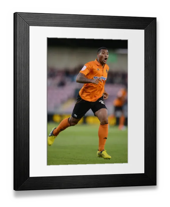 Framed Print : David Davis Scores the Winning Goal for Wolverhampton Wanderers in Capital One Cup Round 2 against Northampton Town (30-08-2012)
