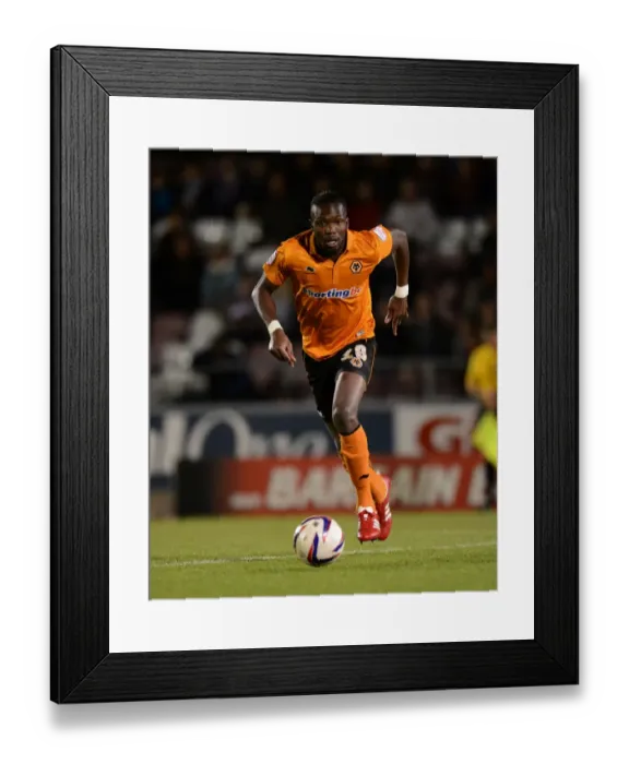 Framed Print : Tongo Doumbia Scores the Winning Goal: Wolverhampton Wanderers vs Northampton Town, Capital One Cup Round 2, Sixfields Stadium (2012)
