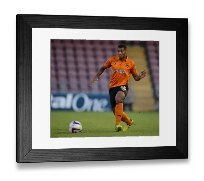 Framed Print : David Davis Scores the Winning Goal: Wolverhampton Wanderers vs Northampton Town, Capital One Cup 2012