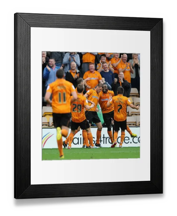 Framed Print : Wolverhampton Wanderers: Richard Stearman's Stunner - The Second Goal Against Leicester City in Championship at Molineux Framed Print : Wolverhampton Wanderers: Richard Stearman's Stunner - The Second Goal Against Leicester City in Championship at Molineux