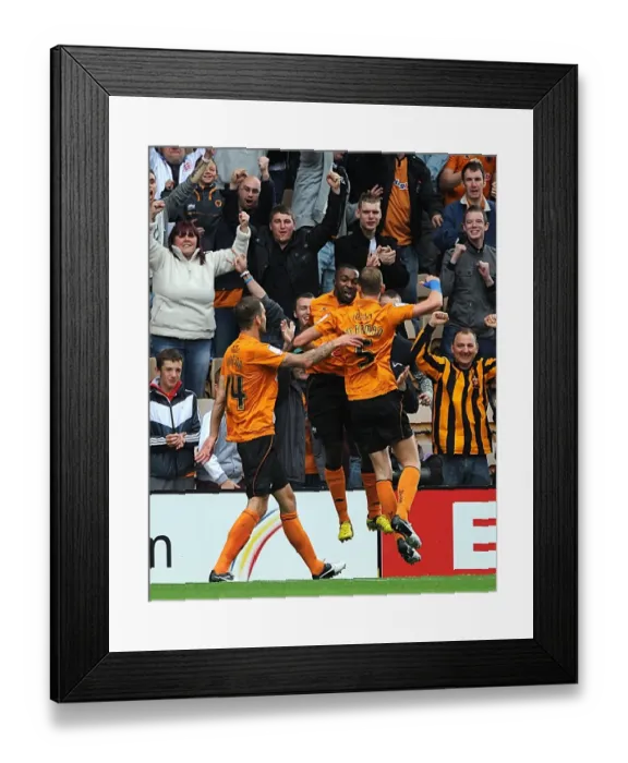 Framed Print : Sylvan Ebanks-Blake Scores Historic First Goal for Wolverhampton Wanderers in Championship Match Against Leicester City (2012) Framed Print : Sylvan Ebanks-Blake Scores Historic First Goal for Wolverhampton Wanderers in Championship Match Against Leicester City (2012)