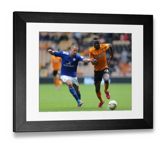 Framed Print : Championship Showdown: Doumbia vs Drinkwater's Battle for Ball Supremacy - Wolverhampton Wanderers vs Leicester City