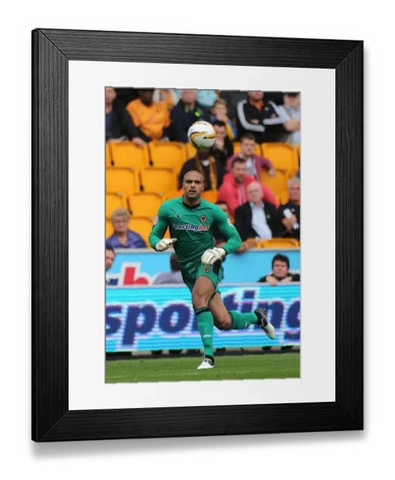 Framed Print : Carl Ikeme's Firm Stand: Wolverhampton Wanderers vs Leicester City Championship Showdown (September 16, 2012)