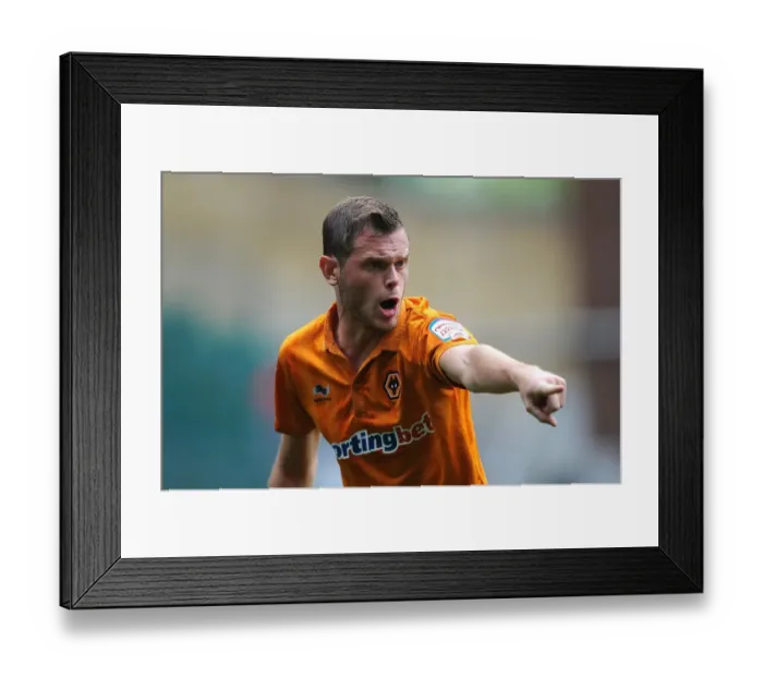 Framed Print : Determined Stearman Stands Firm: Wolves vs. Leicester City Championship Showdown at Molineux