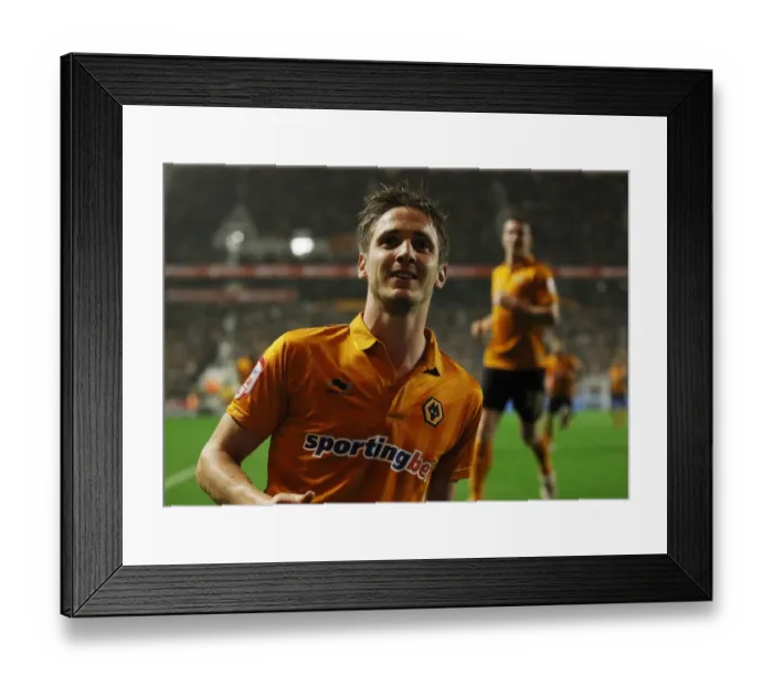Framed Print : Kevin Doyle's Double Strike: Wolverhampton Wanderers vs. Bolton Wanderers in Championship Clash at Molineux