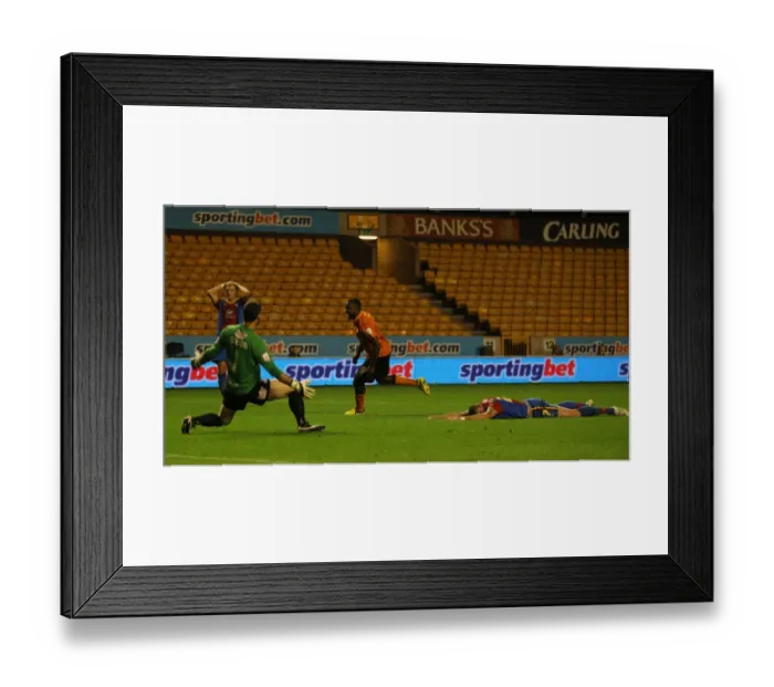Framed Print : Wolverhampton Wanderers: Sylvan Ebanks-Blake Scores Opening Goal vs. Crystal Palace (2012, Molineux) Framed Print : Wolverhampton Wanderers: Sylvan Ebanks-Blake Scores Opening Goal vs. Crystal Palace (2012, Molineux)