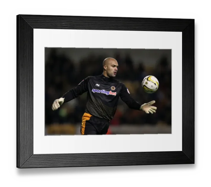 Framed Print : Carl Ikeme Guarding the Net: Wolverhampton Wanderers vs Birmingham City Championship Showdown at Molineux (December 8, 2012)