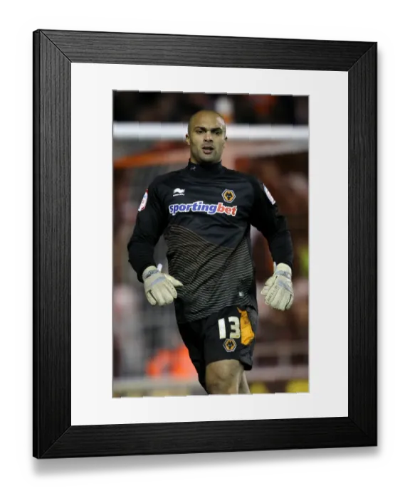 Framed Print : Carl Ikeme's Saving Grace: Wolverhampton Wanderers vs. Blackpool (December 21, 2012, Npower Football League Championship)