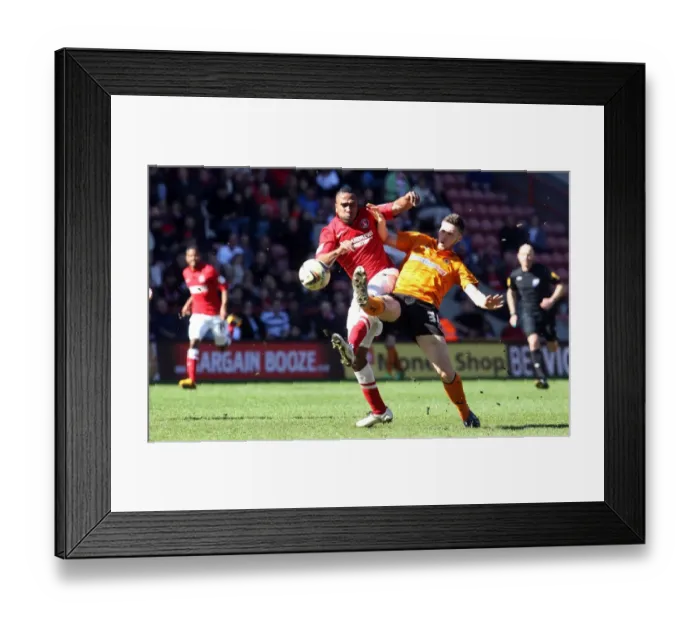 Framed Print : Charlton vs. Wolves: A Championship Showdown - Fuller vs. Doherty's Intense Battle at The Valley (April 2013) Framed Print : Charlton vs. Wolves: A Championship Showdown - Fuller vs. Doherty's Intense Battle at The Valley (April 2013)