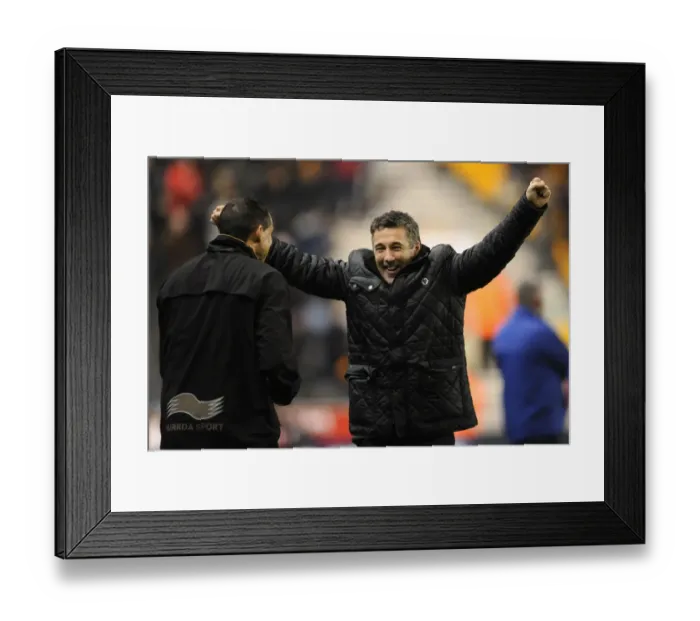 Framed Print : Dean Saunders Euphoric Moment: Wolverhampton Wanderers Equalizer Against Blackburn Rovers, Championship Match, Molineux (January 11, 2013)