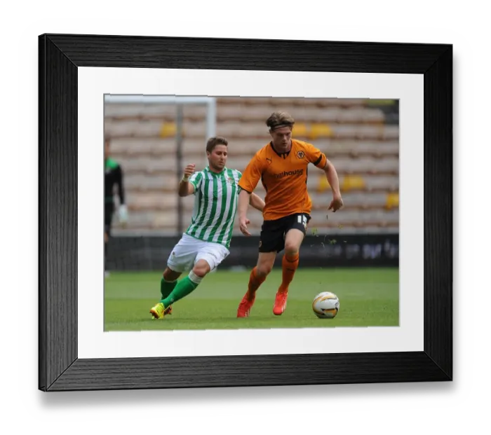 Framed Print : Wolverhampton Wanderers vs Real Betis: A Midfield Battle - Sigurdarson vs Steinhofer (2013) Framed Print : Wolverhampton Wanderers vs Real Betis: A Midfield Battle - Sigurdarson vs Steinhofer (2013)