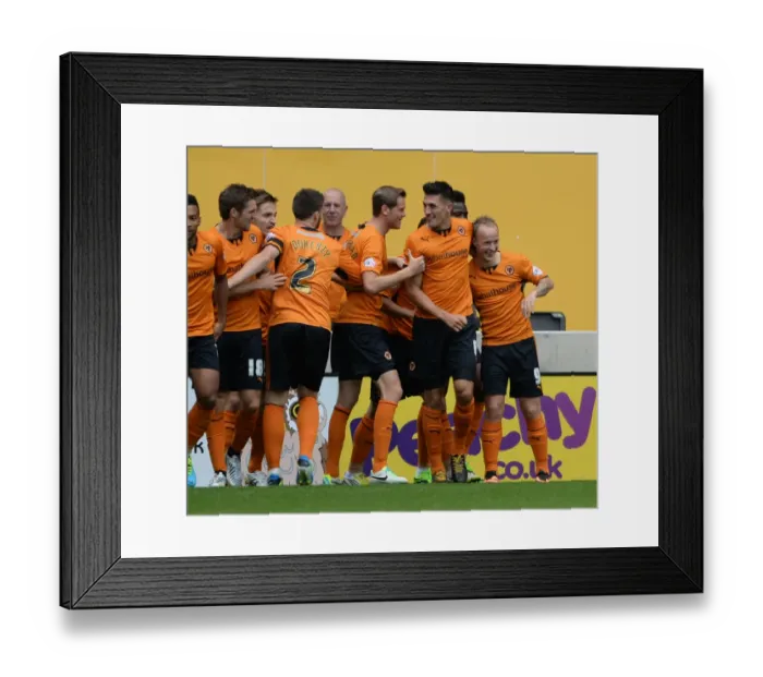 Framed Print : Wolverhampton Wanderers: Leigh Griffiths Scores Opening Goal, Celebrates with Team Mates in Sky Bet League One Match Framed Print : Wolverhampton Wanderers: Leigh Griffiths Scores Opening Goal, Celebrates with Team Mates in Sky Bet League One Match