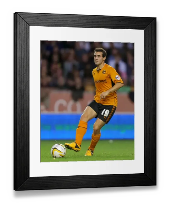 Framed Print : John Price of Wolverhampton Wanderers in Action against Walsall during the Johnstones Paint Trophy Match at Molineux (September 3, 2013)