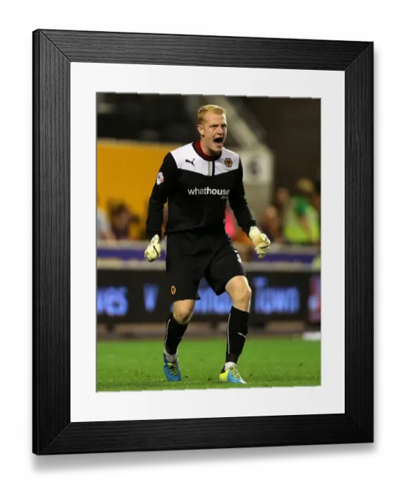 Framed Print : McCarey's Firm Stand: Wolverhampton Wanderers vs Walsall in Johnstones Paint Trophy (September 3, 2013)